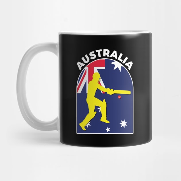 Australia Cricket Batsman Australia Flag by DPattonPD